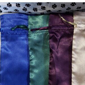 COPY - Satin Drawstring Bags Pouches, set of 5, keepsakes, 8X5, usable size 5x6